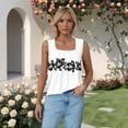 thumbnail image 3 of JGNGSHN Tank Top for Women Casual Ruffled Square Neck Top Sleeveless Shirt Loose Fit Floral Print Blouse, 3 of 4