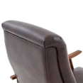 thumbnail image 6 of Solaris Wood Arm Burnished Brown Faux Leather Push Back Recliner, 6 of 11