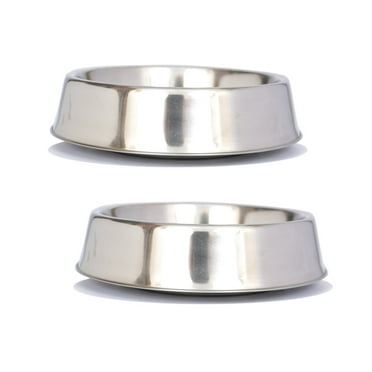 Iconic Pet 2-Pack Anti Ant Stainless Steel Non Skid Pet Bowl For Dog or Cat, 16 Oz, 2 Cup