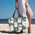 thumbnail image 4 of Yiaed Alpaca Faces Print Large Capacity Beach Travel Bag - Waterproof Zipper Vacation Tote for Sandproof Storage, and Camping, 4 of 5