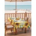 thumbnail image 2 of 52x70 Inch Outdoor Tablecloth with Umbrella Hole Zipper Rectangle Yellow Sunflower Rectangular Tablecloths Outside Waterproof Spring Floral Striped Farmhouse Patio Table Cloth Cover for Picnic Party, 2 of 8