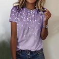 thumbnail image 1 of Puntoco Liquidación de blusas cortas para mujer Blusas estampadas de moda para mujer Camiseta de manga corta Cuello redondo, 1 of 4