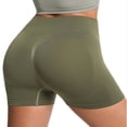 thumbnail image 6 of Women's High Waisted Yoga Shorts, Tummy Control Booty Lifting Workout Shorts, Compression Running Gym Shorts for Women, Athletic Fitness Shorts Blackish Green L, 6 of 9
