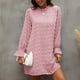 thumbnail image 5 of Vestido De Manga Larga Con Cuello Redondo, Vestido De Manga Larga Abullonada De Gasa Cómodo Orillo Fibroso Cuello Redondo Estampado De Puntos Para Club Para Vacaciones Para Dama ANGGREK No, 5 of 6