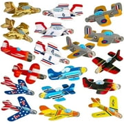 Bulk Pack of 72 Carnival Prizes and Foam Airplanes for Kids - Party Pack Individually Wrapped Flying Paper Planes - Assorted Designs - Foam Airplanes for Kids Party and Pinata Filler