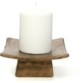thumbnail image 2 of Hosley Set of 4, Brown Square Ceramic Incense Cone or Pillar Candle Holders, 2 of 5