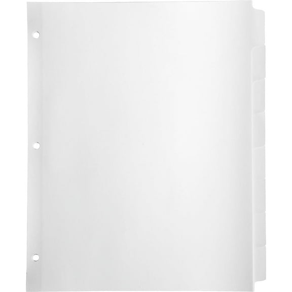 Business Source Reinforced Hole Punched Indexes - 8 Write-on Tab(s) - 3 Hole Punched - White Divider - White Tab(s) - 24 / Box | Bundle of 2 Boxes