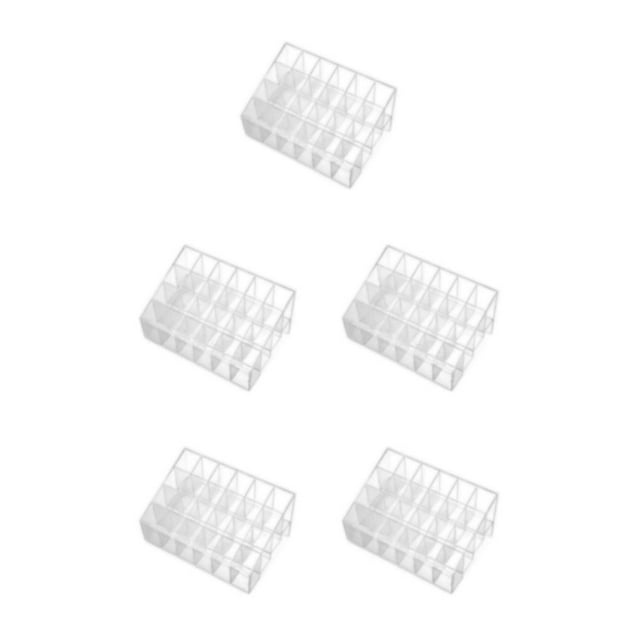 Wweixi Plastic Cosmetic Organizer Easy To Clean Multiple Compartments Travel Makeup Organizer Storage Stylish Appearance 24 grid small size 5Set