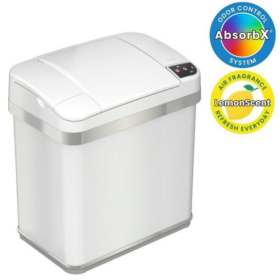 iTouchless 2.5-gal Multifunction Sensor Trash Can, Pearl White