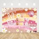 thumbnail image 2 of Fondo de un solo dígito para fiesta de feliz décimo cumpleaños, decoraciones bohemias con arcoíris, estilo disco, margaritas, flores, pastel de cumpleaños, pancarta de mesa, accesorios para fotomatón, 2 of 4