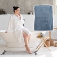 thumbnail image 6 of Unique Bargains 1 Pc Cotton Bath Towel Absorbent Cotton Towel 27.56"x55.12" Blue, 6 of 7
