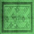 thumbnail image 1 of Ahgly Company Indoor Square Oriental Emerald Green Industrial Area Rugs, 7' Square, 1 of 4