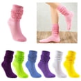 thumbnail image 2 of YEUHTLL Women Men Multicolor Slouch Boot Socks Casual Extra Long Loose Stacked Chunky Scrunch Knee High Stockings Ruched Bubble Leg Warmer, 2 of 19