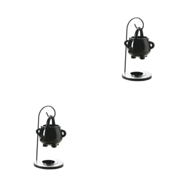 Toystoory Quemador de aceite aromático relajante: para sesiones de aromaterapia Quemador de aceite esencial de tarta de cera y aceite aromático negro 2Conjunto