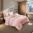 thumbnail image 5 of EvJk 7 Piece Ruched Pleat Comforter Set, Pinch Pink Romantic Bed in a Bag, King, 5 of 5