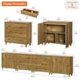 thumbnail image 3 of WAMPAT Wood Dresser with 6 Drawers and 2 Cabinets for Bedroom, Modern Chest of Drawer, 142" Wide, Oak Brown Wood Finish, 3 of 9