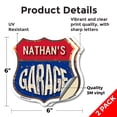 thumbnail image 2 of Nathan's Garage (2 Pack) 6 inch X 6 inch Shield Shaped Heavy Duty 3.2 mil Vinyl Decals Weather Resistant, UV Protected To last, Gift for Dads and Uncles Classic Americana Crafted in the, 2 of 6