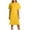 Yellow, variant on Maean Womens Plus Size Tshirt Dress Short Sleeve Crew Neck Summer Causal Ruched Midi Dresses M-3XL
