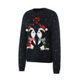 thumbnail image 3 of Liacowi Women's Christmas Sweaters, Cute Santa Claus Print Long Sleeve Crewneck Knitted Loose Pullovers, 3 of 9