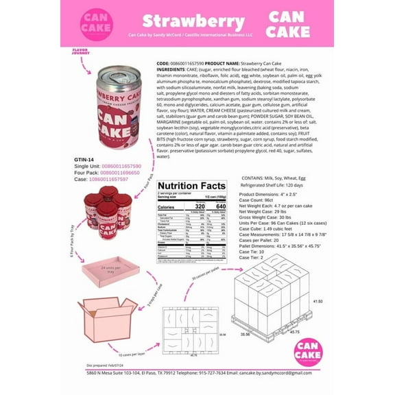 Strawberry CanCake 4 Pack