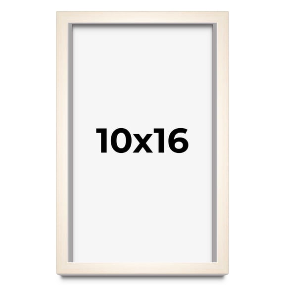 10x16 Shadow Box Cream of Wheat White Washed Display Frame | 0.875 Inches Deep Solid Wood Shadowbox