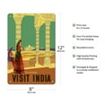 thumbnail image 2 of Visit India - The Taj Mahal - Vintage Travel Poster c.1950s - 8 x 12 inch Vintage Metal Tin Sign, 2 of 4