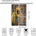 thumbnail image 2 of Retro Sunflower Curtains Plants Floral Butterfly Rustic Farmhouse Wooden Board Decor Window Treatment for Kitchen Bedroom Living Room Children''s Room Rod Pocket Blackout Window Drapes 42x63in, 2 of 6