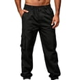 thumbnail image 5 of Yongwang Mens Jogger Cargo Pants Elastic Waist Tapered Pants with Pockets Casual Fashion Sports Pants, 5 of 6