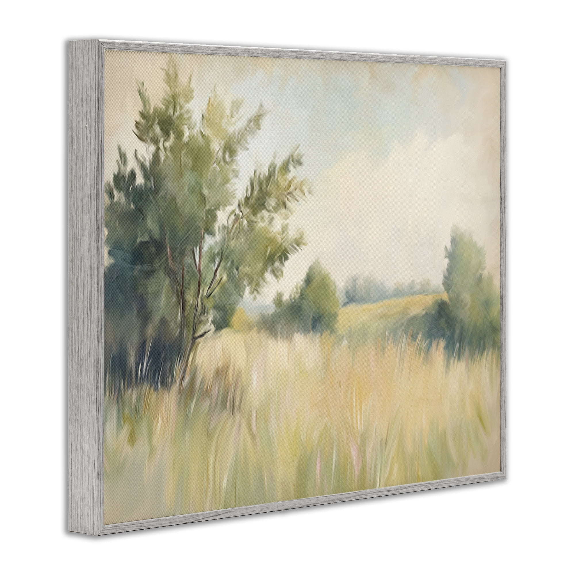Stupell Industries Summer Green Meadow Gray Framed Giclee Art, design by Kim Allen