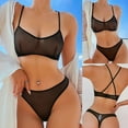 thumbnail image 2 of Gibobby Lencería sexy para mujer Conjunto de lencería con aros de talla grande para mujer Ropa interior de 2 piezas Ropa interior de encaje Bowknot(Negro M), 2 of 4
