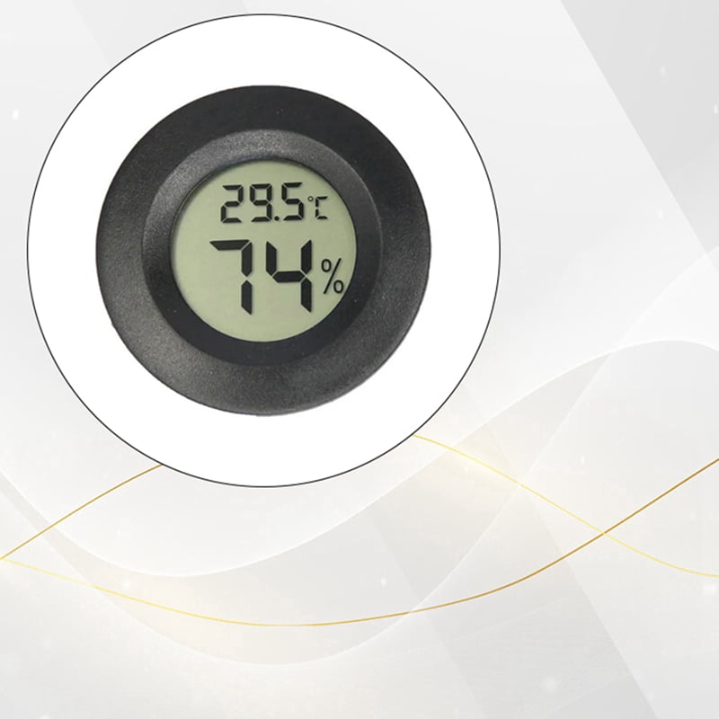 16PC Mini LCD Digital Thermometer Hygrometer Round Temperature Humidity Sensor for Freezers Wine Cooler Crawling Pet Box