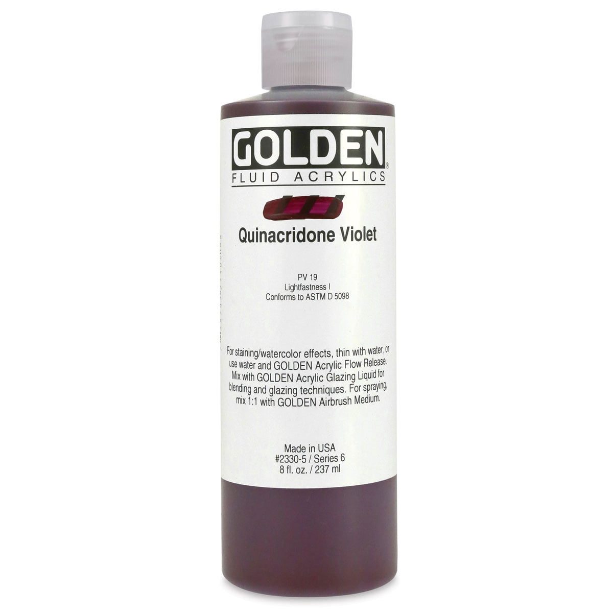 Golden - Fluid Acrylic - 8 oz. Bottle - Quinacridone Violet