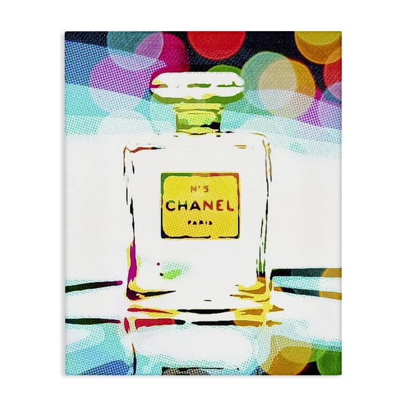 Stupell Industries Perfume with Modern Bokeh Fashion Painting Wrapped Canvas Art Print Wall Art, 16 x 20
