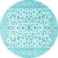 thumbnail image 1 of Ahgly Company Indoor Round Persian Light Blue Traditional Area Rugs, 4' Round, 1 of 4