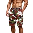 thumbnail image 2 of LTTVQM Men's Cargo Shorts Camo Shorts Men Elastic Waist Drawstring Work Hiking Shorts Outdoor Knee Length Bermuda Short with Multi-Pocket Green M, 2 of 4