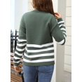 thumbnail image 6 of Womens Fall Fashion Long Sleeve Color Block Oversized Sweater Trendy Casual Crew Neck Knitted Pullover Green XL, 6 of 9
