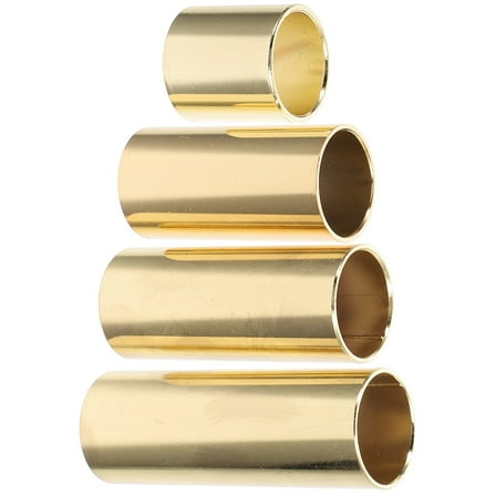 Golden Guitar Slides Set for Electric Guitar Use Metal Material 4pcs Portable Various Sizes