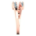thumbnail image 4 of 0.235 ctw Wedding Band for Women - 14K Rose Gold Simulated Blue Diamond Stackable Eternity Ring, 4 of 6