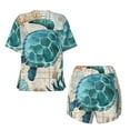 thumbnail image 5 of Xecao Watercolor Sea Turtle print Swimsuit for women, Summer-ready, sporty style.Quick-dry fabric. Many sizes & colors., 5 of 9