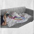 thumbnail image 5 of Rainbow Soft Flannel Fleece Throw Blanket, Love Forever Typography Unicorns Plain Background, Cozy Plush for Indoor and Outdoor Use, 70" x 90", Multicolor, by Ambesonne, 5 of 5