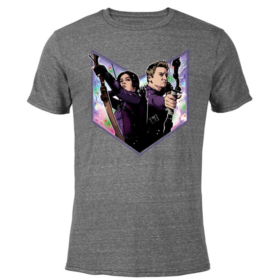 Marvel Hawkeye Kate Clint Lucky the Pizza Dog Holiday - Short Sleeve Blended T-Shirt for Adults – Customized-Dark Heather