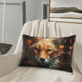thumbnail image 4 of Plush Throw Pillow Covers, Floral Fox Pillow Cases with Invisible Zipper, Breathable Microfiber Pillow Cases Standard Size for Sleeping Bedroom Sofa Living Room 20x30, 4 of 5