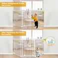 thumbnail image 3 of Wisairt 8 Panels Extra Wide Matal Baby Gate,35.5 -196.6in Adjustable Baby Safety Gate Play Yard for Age Group 6 to 24 Months(White), 3 of 12