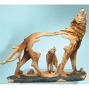 Unison Gifts MMD-190 7.5 In. Wolf Howling Woodlike Carving