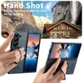 thumbnail image 4 of Case for Samsung Galaxy Z Fold 7, PU Leather + PC Frame, Compatible with MagSafe, Magnetic Rotating Stand, Ultra Slim Shockproof Anti-Scratch Protective Cover, for Men and Women, Blue, 4 of 5