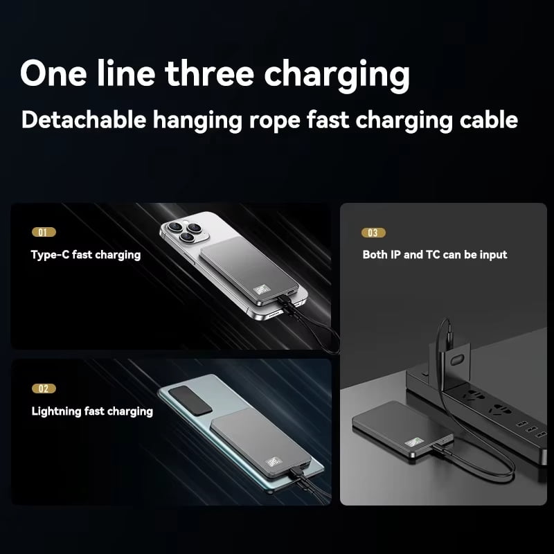 3 IN 1 Power Bank For MagSafe 50000mAh Slim Magnetic Wireless Power Bank 22.5W External Battery For iPhone Samsung 2026