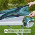 thumbnail image 6 of Blue Marble Gold Wave Pattern Square Fitted Tablecloth with Elastic Edge,Square Table Cover,Washable Elastic Table Cover for Home Kitchen Party Decor 34"x34", 6 of 6