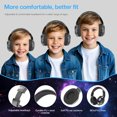 thumbnail image 5 of QearFun Bluetooth Headphones for Kids, Wireless Headphones with Built-in Mic, Includes Aux Cord, USB C, 3.5mm Jack, Bluetooth 5.3, On Ear Kids Headphones for School/Travel/Tablet(Black), 5 of 7