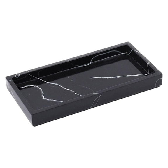 Storage Tray Washroom Washing Tooth Tray Dresser Storage Holder Jewelry Plates Cosmetics, Cosmetics, Cosmetics Organizer Hotel Decoration , Black Blcak