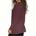thumbnail image 4 of BLVB Womens T Shirts V Neck Long Sleeve Shirt Casual Tunic Tops Soft Solid Color Basic Tee Spring Fall Outfits, 4 of 5